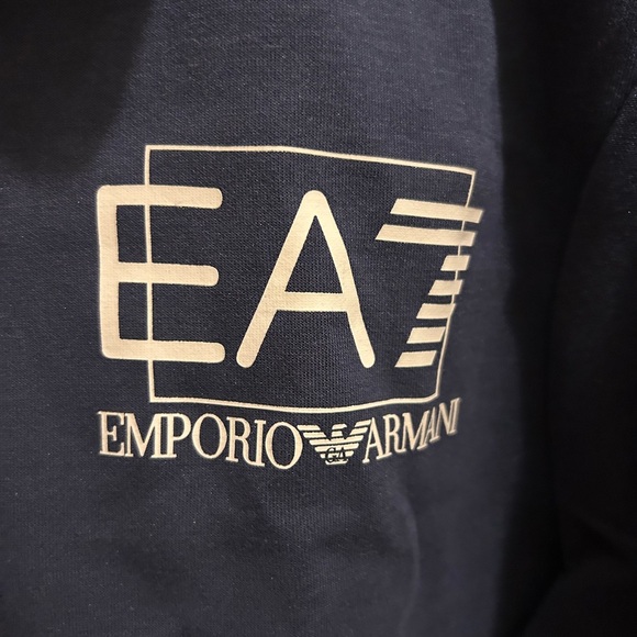 Emporio Armani Navy and White EA7 Zip-Front Track Jacket - Picture 2 of 4